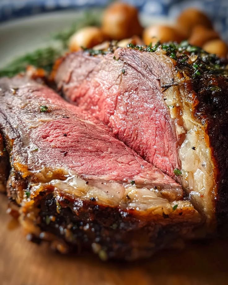 Herb-crusted prime rib